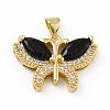 Brass Micro Pave Cubic Zirconia Pendants KK-B059-34G-2