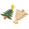 Christmas Tree Alloy & Acrylic Beaded Dangle Stud Earrings for Women EJEW-G406-01G-01-3