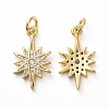 Brass Micro Pave Clear Cubic Zirconia Pendants KK-I658-29G-2