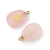 Natural Rose Quartz Pendants STAS-P380-77G-04-2