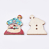 2-Hole Printed Wooden Buttons BUTT-S022-02-LF-2