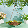 1Pc Leaf Iron Bird Hanging Feeder Tray AJEW-GA0007-34-4