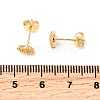 Shell Shape Brass Micro Pave Clear Cubic Zirconia Stud Earrings EJEW-A135-02G-5