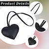 PU Leather Heart Pendant Decorations HJEW-CL0001-12B-6