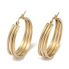 Ion Plating(IP) 201 Stainless Steel Hoop Earrings EJEW-I309-30G-1