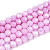 Anti-Tarnish Electroplate Glass Beads Strands X-EGLA-T021-4mm-15-01-1