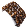 5Pcs 5 Styles Natural Tiger Eye Stretch Bracelets BJEW-JB11026-5