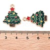 Christmas Theme Barrel Plating Alloy Enamel Pendants PALLOY-S192-01KCG-02-3