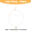 FIBLOOM 2Pcs 2 Colors Alloy Pendant Necklaces Set NJEW-FI0001-54-2