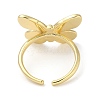 Butterfly Rack Plating Brass Cuff Finger Rings For Women RJEW-C114-04G-3