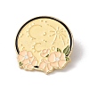 Moon with Flower Enamel Pin JEWB-H008-40G-1