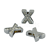 Alloy Initial Slide Charms with Grade A Rhinestones ALRI-R032-X-FF-1