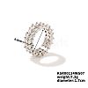 Chic Western Hip-hop Double-row Brass Rhinestone Ring Jewelry for Women JJ2699-9-1