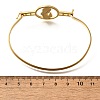 304 Stainless Steel Flat Round Link Bangles for Women BJEW-R014-01G-05-5