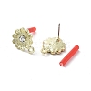 Rack Plating Golden Alloy with Rhinestone Stud Earring Findings EJEW-B036-02G-15-2