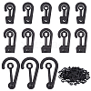  180Pcs 3 Style PP Plastic Display Snap Hooks FIND-NB0002-90B-1