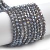 Opaque Solid Color Electroplate Glass Beads Strands EGLA-XCP0001-15-1