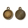 Flat Round Alloy Pendant Cabochon Settings X-PALLOY-N0088-38AB-NF-2