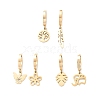 3 Pair 3 Style Leaf & Flower & Butterfly & Tree & Elephant Asymmetrical Earrings EJEW-B020-03G-1