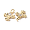 Brass Micro Pave Cubic Zirconia Pendants ZIRC-P102-03G-3