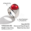 304 Stainless Steel Natural Agate Finger Rings for Women QT5525-4-1