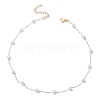 Round ABS Imitation Pearl Link Chain Necklaces NJEW-JN05144-4