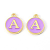 Golden Plated Alloy Enamel Charms ENAM-S118-10A-1