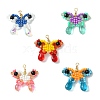 Beaded Butterfly Charms PALLOY-MZ00430-1