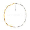 Stainless Steel Tow Tone Oval Link Chain Necklaces for Daily Wear DP8145-3