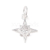 925 Sterling Silver Pave Clear Cubic Zirconia Star Charms STER-K181-01C-S-1