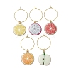 Fruits Alloy Enamel Wine Glass Charms AJEW-JO00217-1