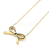 Ion Plating(IP) Golden Tone 304 Stainless Steel Enamel Bowknot Pendant Necklaces for Women NJEW-K276-07G-03-1