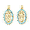 Brass Micro Pave Sky Blue Cubic Zirconia Pendants CU-CBA6938-11G-01-1