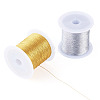 2 Rolls 2 Colors 3-Ply Round PET Metallic Thread MCOR-TA0001-03A-2