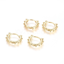 Brass Huggie Hoop Earrings EJEW-G275-03G