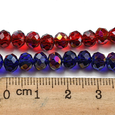 Electroplate Transparent Glass Beads Strands EGLA-A034-T6mm-G-1