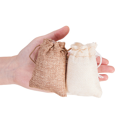 Burlap Packing Pouches Drawstring Bags ABAG-BC0001-08-9x7-1