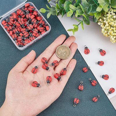 100Pcs Handmade Polymer Clay Charms CLAY-FH0001-12-1