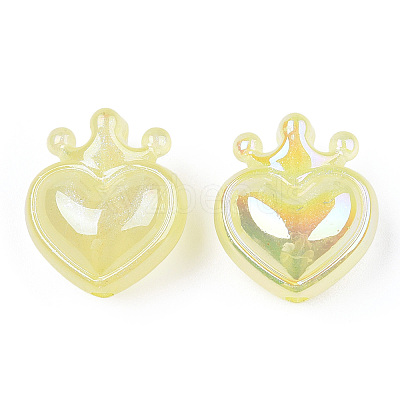 UV Plating Rainbow Iridescent Acrylic Beads OACR-T027-01-A02-1