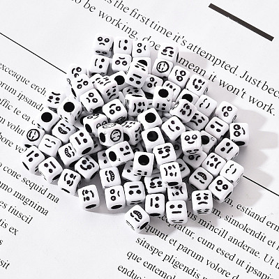 Craft White Acrylic Beads MACR-YW0001-13-1