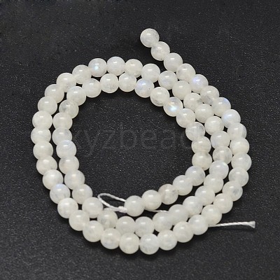 Round Grade A Natural Rainbow Moonstone Bead Strands G-M304-06-5.5mm-1