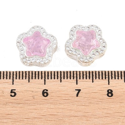 Brass Clear Cubic Zirconia Beads KK-B186-01S-1
