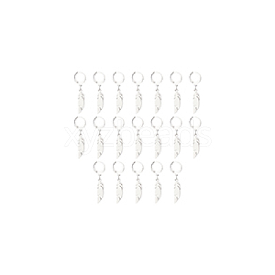 20 Pairs Feather Dangle Leverback Earrings EJEW-UN0001-86-1