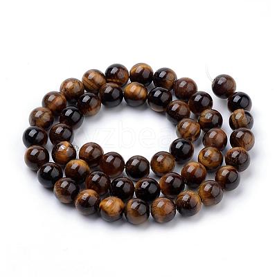 Natural Tiger Eye Beads Strands G-S259-21-4mm-1