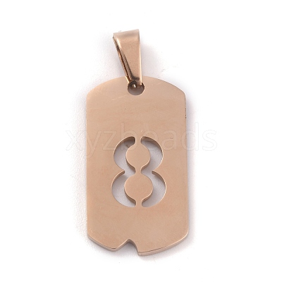 Ion Plating(IP) 304 Stainless Steel Pendants STAS-O127-C08-1