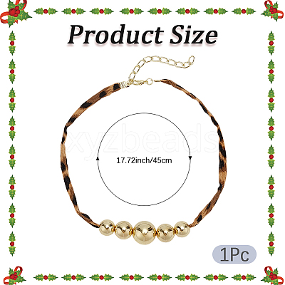 Alloy Graduated Beaded Pendant Polyester Collar Necklaces for Women NJEW-SP0001-17C-1