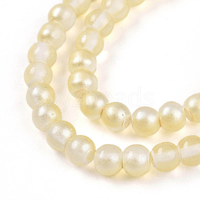Baking Paint Transparent Glass Beads Strands DGLA-N011-4mm-02-1