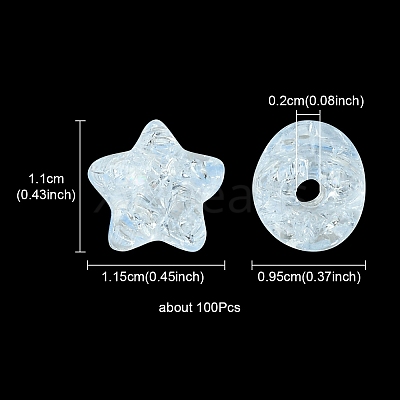 Transparent Crackle Acrylic Beads CACR-YW0001-08-1