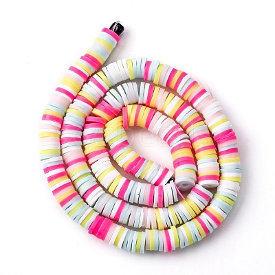Handmade Polymer Clay Beads Strands CLAY-R089-6mm-T02B-05-1
