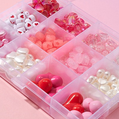 376Pcs 12 Style Transparent & Opaque & Imitation Jelly Acrylic & ABS Plastic Imitation Pearl Beads DIY-FS0003-34-1